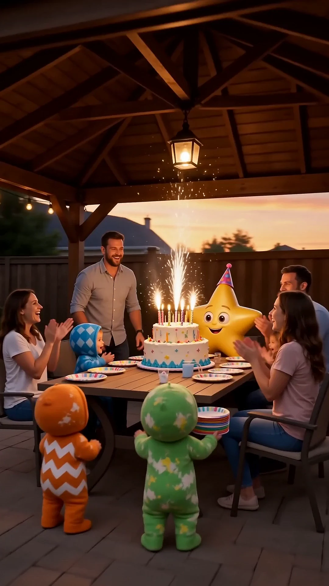 A patio party glowing after the crash