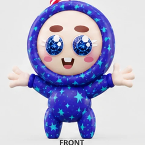 Cosmo — the blue star-pattern Crasher with sapphire eyes