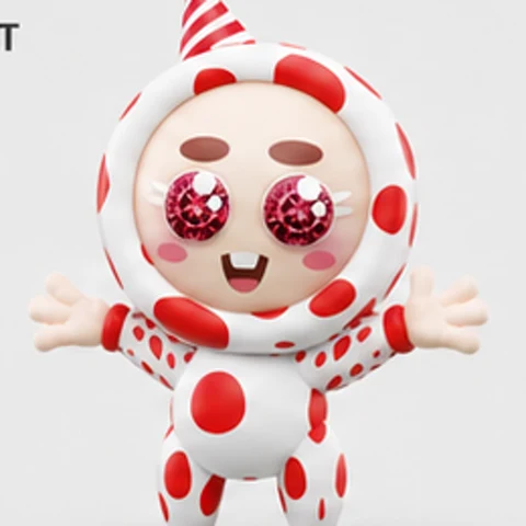 Dot — the red polka-dot Crasher with ruby eyes
