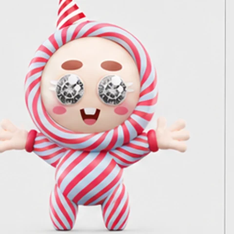 Minty — the candy-stripe Crasher with diamond eyes