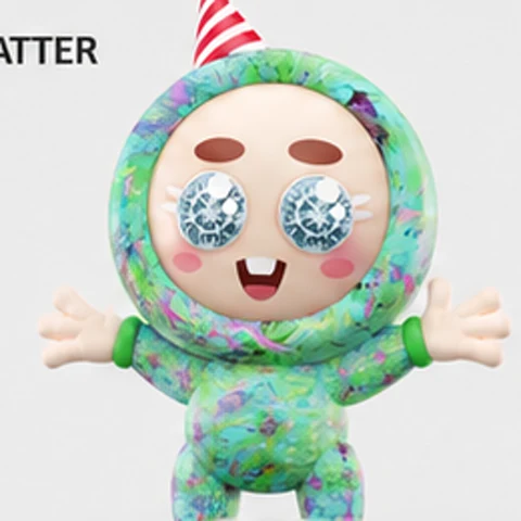 Splat — the green paint-splatter Crasher with pearl eyes
