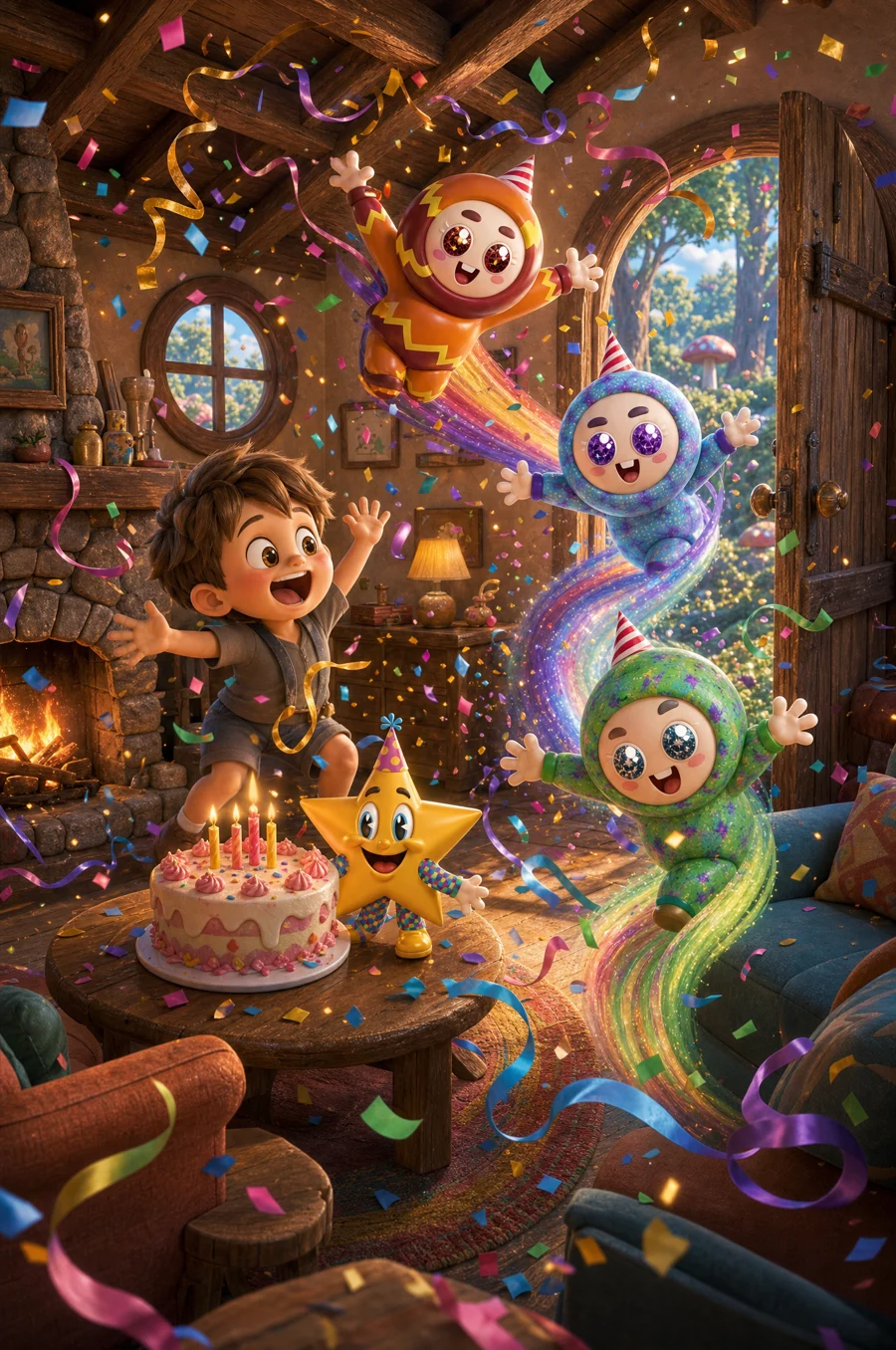 The Crashers bursting into a party on streamer trails